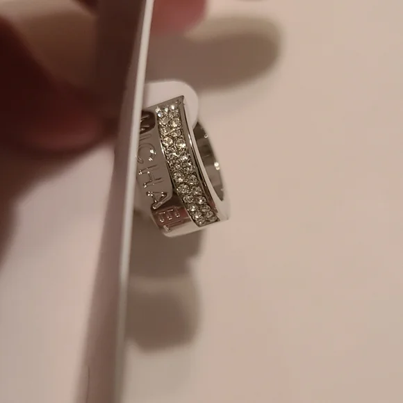 Michael Kors Shiny Silver Hug Hoop Earrings - Picture 9 of 11